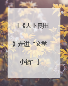 《天下良田》走进“文学小镇”