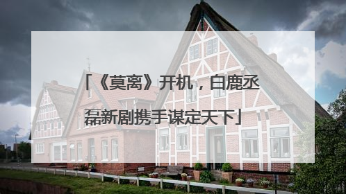 《莫离》开机，白鹿丞磊新剧携手谋定天下