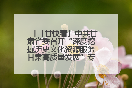 「甘快看」中共甘肃省委召开“深度挖掘历史文化资源服务甘肃高质量发展”专题协商座谈会 胡昌升主持并讲话