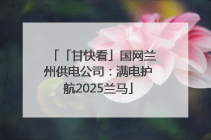 「甘快看」国网兰州供电公司：满电护航2025兰马
