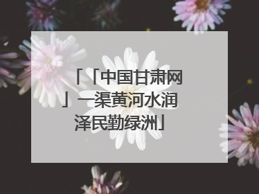 「中国甘肃网」一渠黄河水润泽民勤绿洲