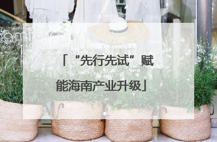 “先行先试”赋能海南产业升级