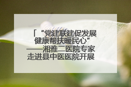 “党建联建促发展 健康帮扶暖民心”——湘雅二医院专家走进县中医医院开展健康帮扶活动