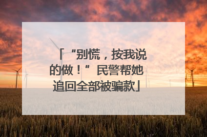 “别慌，按我说的做！”民警帮她追回全部被骗款