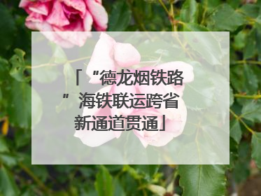 “德龙烟铁路”海铁联运跨省新通道贯通