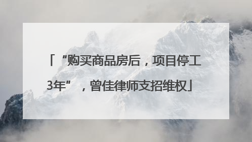 “购买商品房后，项目停工3年”，曾佳律师支招维权