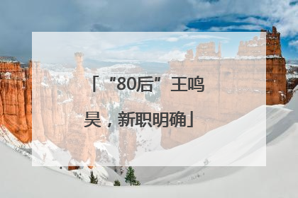 “80后”王鸣昊，新职明确