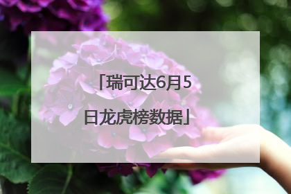 瑞可达6月5日龙虎榜数据