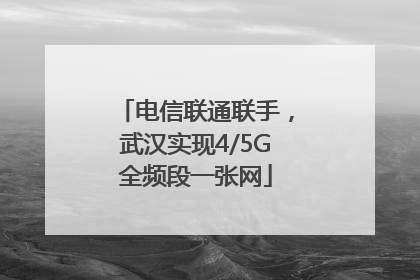 电信联通联手，武汉实现4/5G全频段一张网