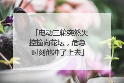 电动三轮突然失控撞向花坛，危急时刻他冲了上去