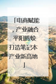 电商赋能，产业融合 平阳腾蛟打造笔记本产业新高地