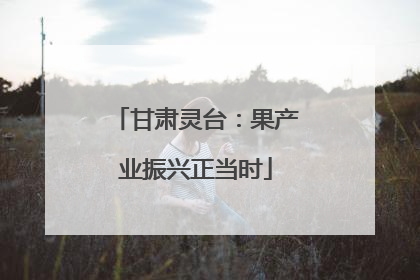 甘肃灵台：果产业振兴正当时