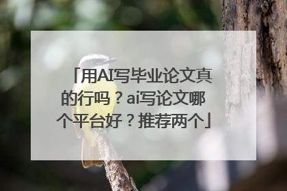 用AI写毕业论文真的行吗？ai写论文哪个平台好？推荐两个