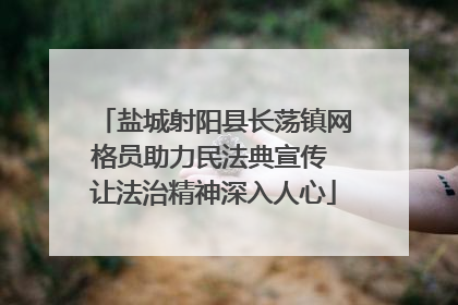 盐城射阳县长荡镇网格员助力民法典宣传 让法治精神深入人心