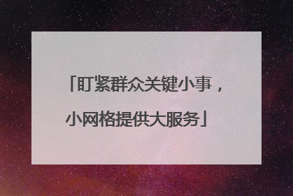 盯紧群众关键小事，小网格提供大服务