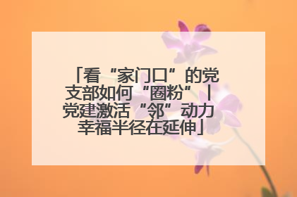 看“家门口”的党支部如何“圈粉”丨党建激活“邻”动力 幸福半径在延伸