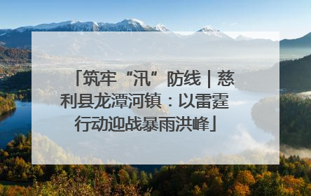 筑牢“汛”防线｜慈利县龙潭河镇：以雷霆行动迎战暴雨洪峰