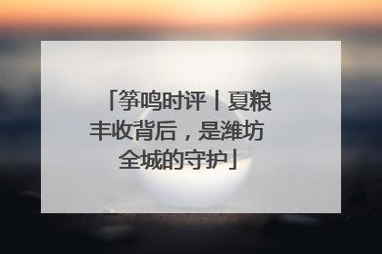 筝鸣时评丨夏粮丰收背后，是潍坊全城的守护