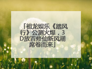 祖龙娱乐《踏风行》公测火爆，3D放置修仙新风潮席卷而来