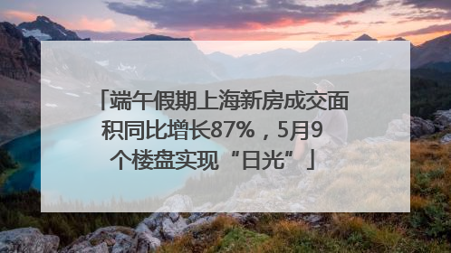 端午假期上海新房成交面积同比增长87%，5月9个楼盘实现“日光”