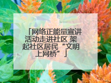 网络正能量宣讲活动走进社区 架起社区居民“文明上网桥”