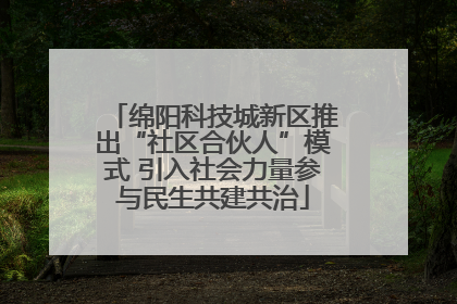 绵阳科技城新区推出“社区合伙人”模式 引入社会力量参与民生共建共治