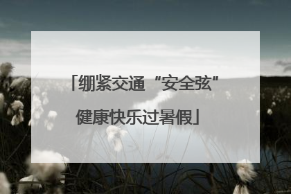 绷紧交通“安全弦” 健康快乐过暑假