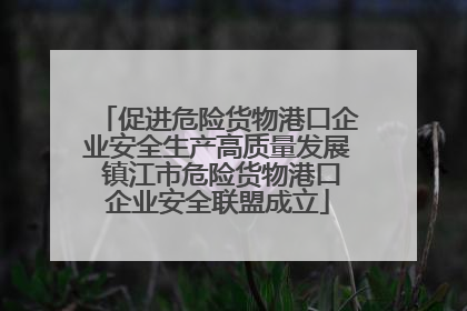 促进危险货物港口企业安全生产高质量发展 镇江市危险货物港口企业安全联盟成立