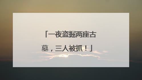 一夜盗掘两座古墓，三人被抓！