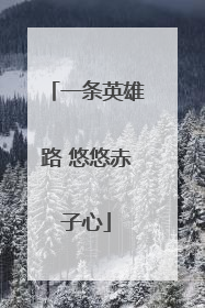 一条英雄路 悠悠赤子心
