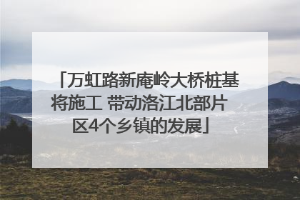 万虹路新庵岭大桥桩基将施工 带动洛江北部片区4个乡镇的发展