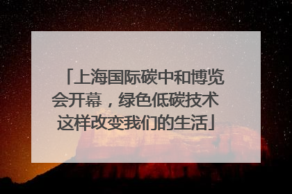 上海国际碳中和博览会开幕，绿色低碳技术这样改变我们的生活