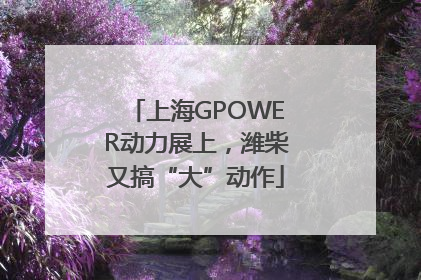 上海GPOWER动力展上，潍柴又搞“大”动作