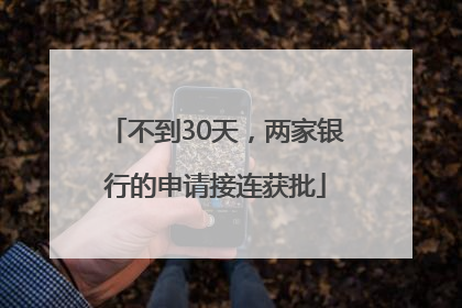 不到30天，两家银行的申请接连获批