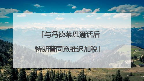 与冯德莱恩通话后 特朗普同意推迟加税