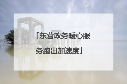 东营政务暖心服务跑出加速度