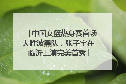 中国女篮热身赛首场大胜波黑队，张子宇在临沂上演完美首秀