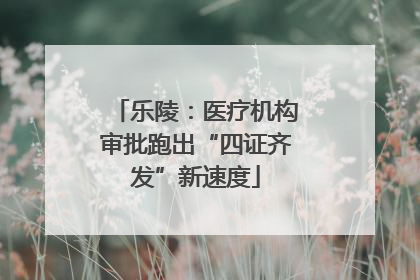 乐陵：医疗机构审批跑出“四证齐发”新速度