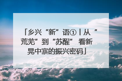 乡兴“新”语①丨从“荒芜”到“苏醒” 看新晃中寨的振兴密码