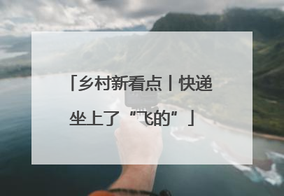乡村新看点丨快递坐上了“飞的”