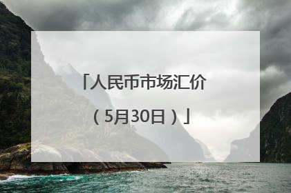 人民币市场汇价（5月30日）
