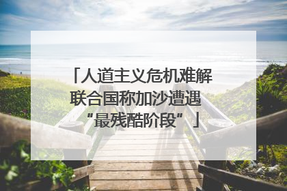 人道主义危机难解 联合国称加沙遭遇“最残酷阶段”