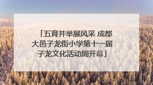 五育并举展风采 成都大邑子龙街小学第十一届子龙文化活动周开幕