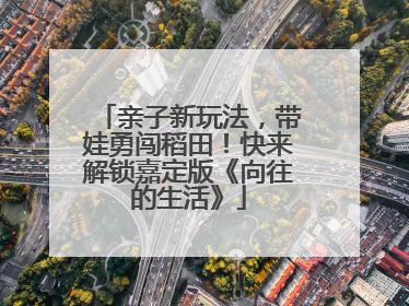 亲子新玩法，带娃勇闯稻田！快来解锁嘉定版《向往的生活》