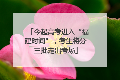 今起高考进入“福建时间”，考生将分三批走出考场