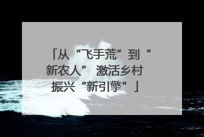 从“飞手荒”到“新农人” 激活乡村振兴“新引擎”