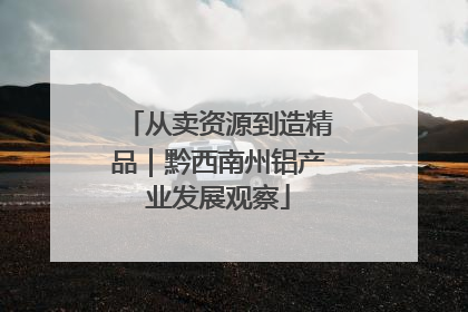 从卖资源到造精品｜黔西南州铝产业发展观察