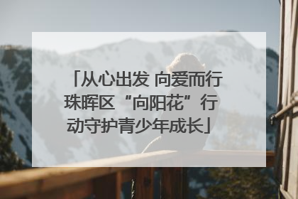 从心出发 向爱而行 珠晖区“向阳花”行动守护青少年成长