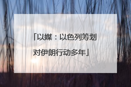 以媒：以色列筹划对伊朗行动多年