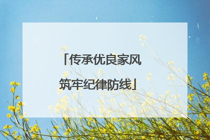 传承优良家风 筑牢纪律防线